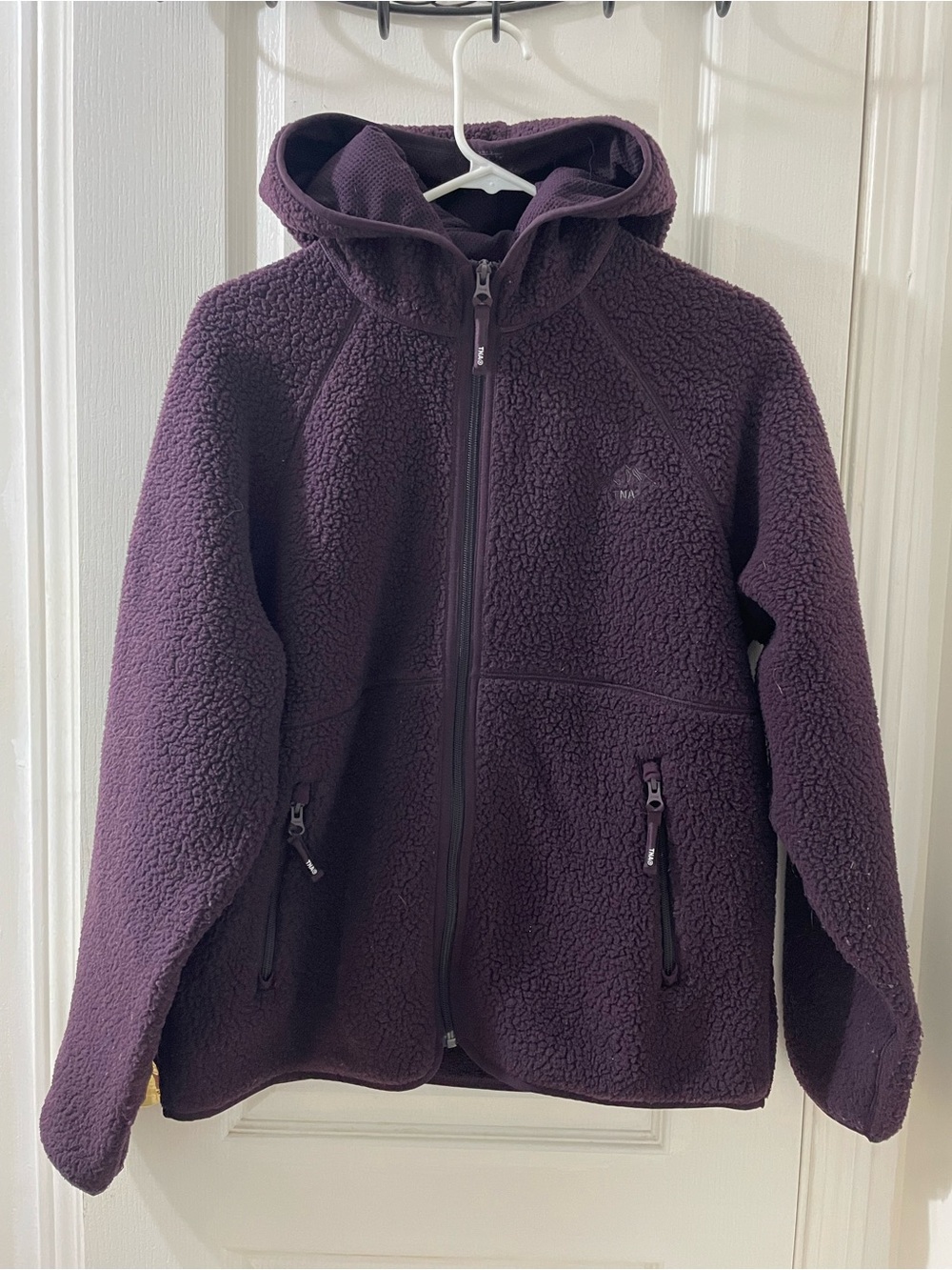 Aritzia TNA Polartec Thermal Zip Hoodie Jacket - Size M, Plum